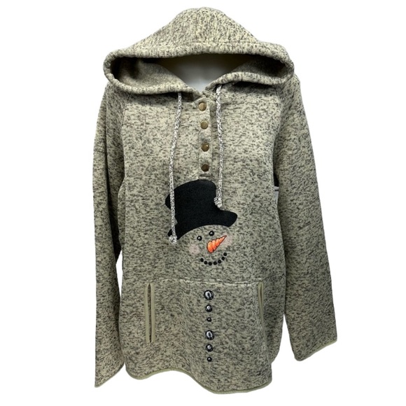 Sheilay Tops - SHEILAY Hoodie Snowman Plus Sz XXL Kangaroo Pocket Drawstring Fleece Lin…